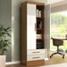 Armário para Escritório Modulare 2 Portas 2 Gavetas Cinamomo/Off White - Panorama Móveis