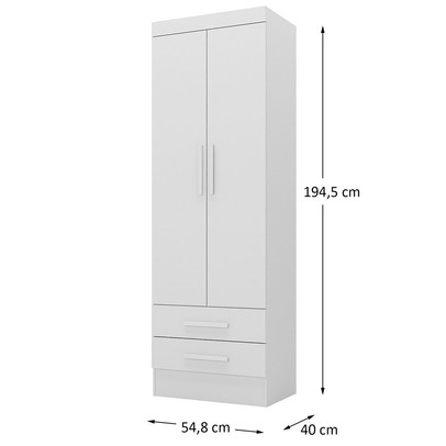 Armário Multiuso Modulare 2 Portas 2 Gavetas Branco - Panorama Móveis