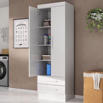 Armário Multiuso Modulare 2 Portas 2 Gavetas Branco - Panorama Móveis