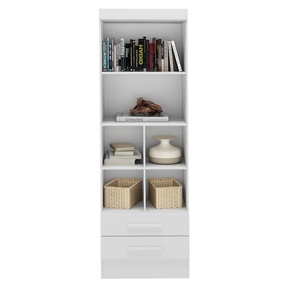 Estante para Livros Modulare 2 Gavetas 4 Prateleiras Branco - Panorama Móveis