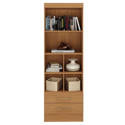 Estante para Livros Modulare 2 Gavetas 4 Prateleiras Cinamomo - Panorama Móveis