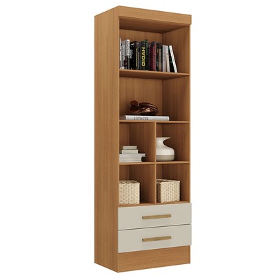 Estante para Livros Modulare 2 Gavetas 4 Prateleiras Cinamomo/Off White - Panorama Móveis