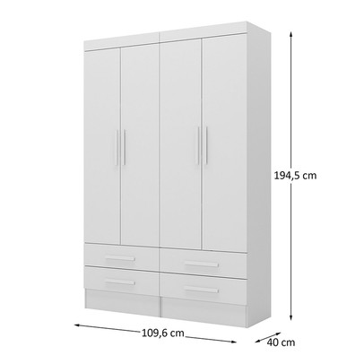 Armário Multiuso Modulare 4 Portas 4 Gavetas Branco - Panorama Móveis