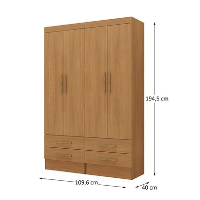 Armário Multiuso Modulare 4 Portas 4 Gavetas Cinamomo - Panorama Móveis