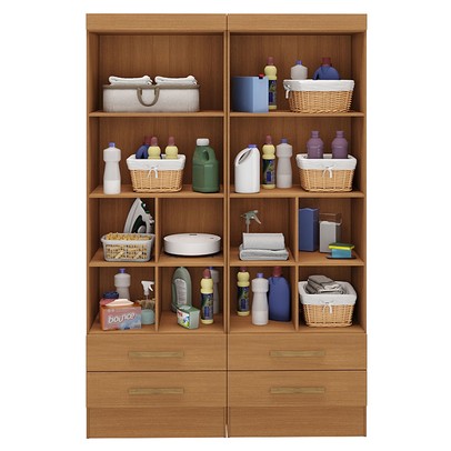 Armário Multiuso Modulare 4 Portas 4 Gavetas Cinamomo - Panorama Móveis