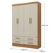 Armário Multiuso Modulare 4 Portas 4 Gavetas Cinamomo/Off White - Panorama Móveis