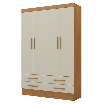 Armário Multiuso Modulare 4 Portas 4 Gavetas Cinamomo/Off White - Panorama Móveis