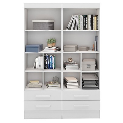 Armário para Escritório Modulare 4 Portas 4 Gavetas Branco - Panorama Móveis