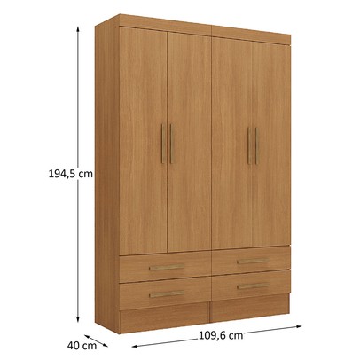 Armário para Escritório Modulare 4 Portas 4 Gavetas 100% Mdf Cinamomo - Panorama Móveis