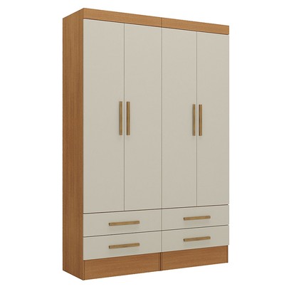 Armário para Escritório Modulare 4 Portas 4 Gavetas 100% Mdf Cinamomo/Off White - Panorama Móveis