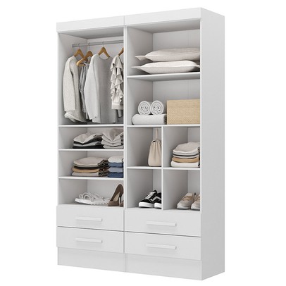 Closet Modulare 4 Gavetas 7 Prateleiras Branco - Panorama Móveis