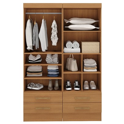 Closet Modulare 4 Gavetas 7 Prateleiras Cinamomo - Panorama Móveis