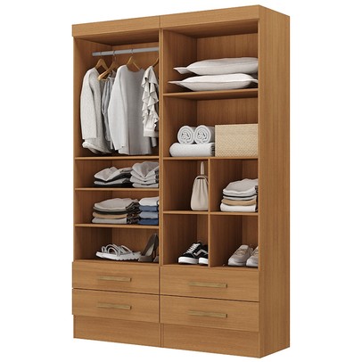 Closet Modulare 4 Gavetas 7 Prateleiras Cinamomo - Panorama Móveis