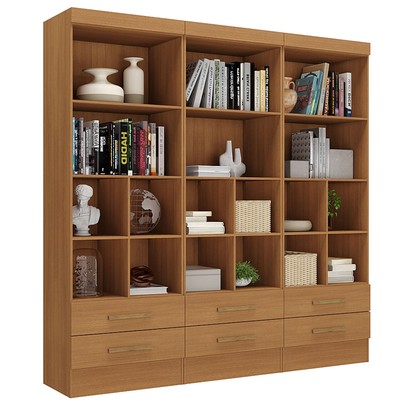Estante para Livros Modulare 6 Gavetas 12 Prateleiras 100% Mdf Cinamomo - Panorama Móveis
