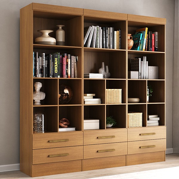 Estante para Livros Modulare 6 Gavetas 12 Prateleiras 100% Mdf Cinamomo - Panorama Móveis