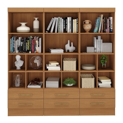 Estante para Livros Modulare 6 Gavetas 12 Prateleiras Cinamomo - Panorama Móveis