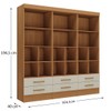 Estante para Livros Modulare 6 Gavetas 12 Prateleiras 100% Mdf Cinamomo/Off White - Panorama Móveis
