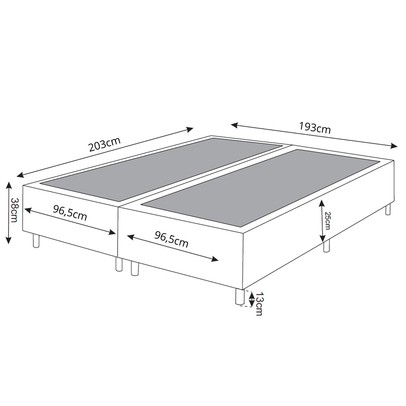 Base de Cama Box King Lunare Bordado Azul - Vian