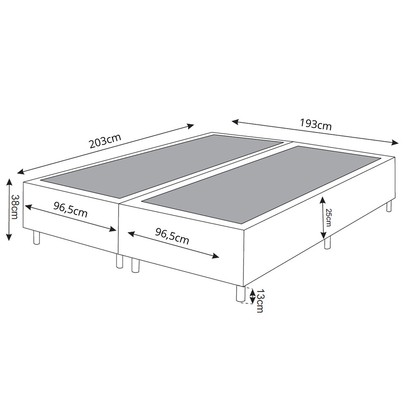 Base de Cama Box King Lunare Bordado Preto - Vian