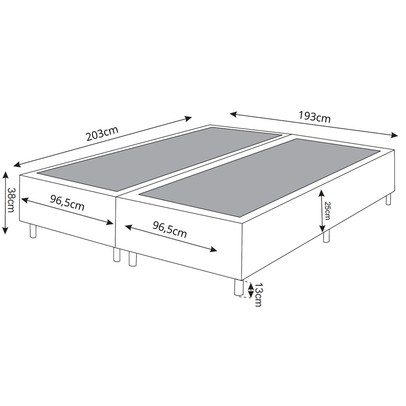 Base de Cama Box King Lunare Bordado Rose - Vian