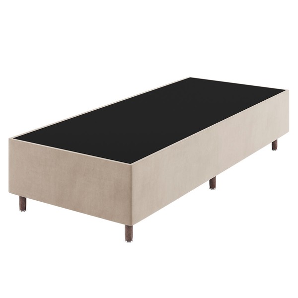 Base de Cama Box Solteiro Lunare Liso Turkey Creme - Vian