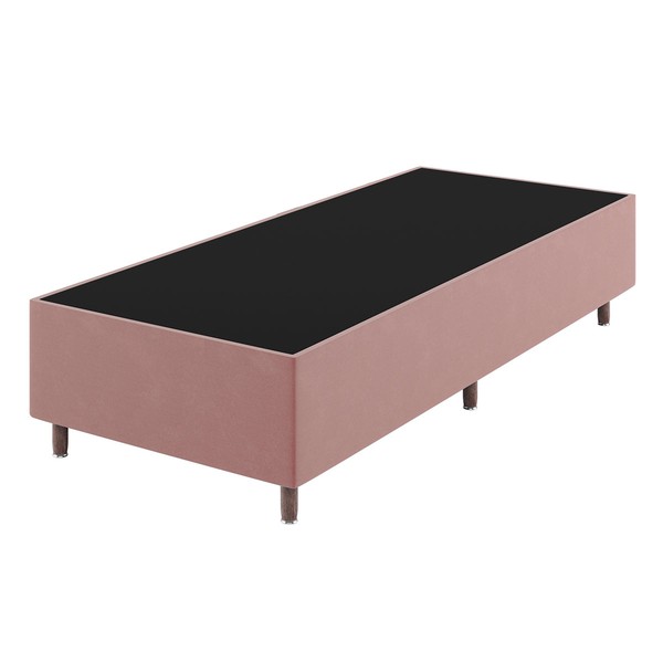 Base de Cama Box Solteiro Lunare Liso Turkey Rose - Vian