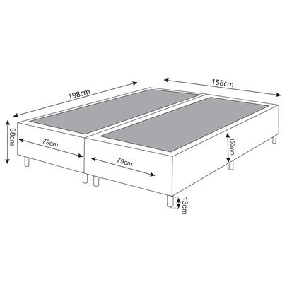 Base de Cama Box Queen Lunare Liso Turkey Rose - Vian