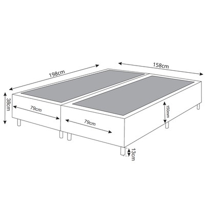 Base de Cama Box Queen Lunare Liso Veludo Grafite - Vian