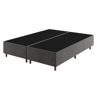 Base de Cama Box Queen Lunare Liso Veludo Grafite - Vian