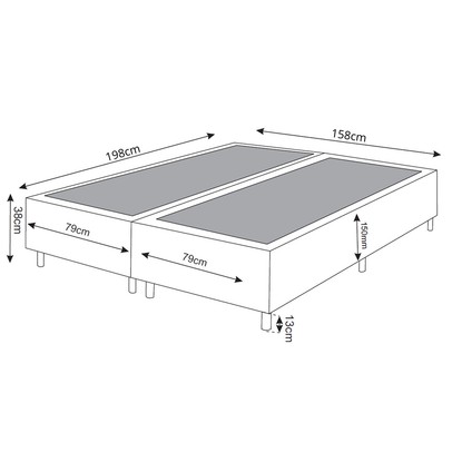 Base de Cama Box Queen Lunare Liso Nude - Vian