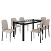 Mesa de Jantar 6 Lugares Tokio Classic com Vidro Preto/Bege - Art Panta