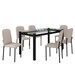 Mesa de Jantar 6 Lugares Tokio Classic com Vidro Preto/Bege - Art Panta