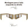 Mesa Escrivaninha Smart 1 Porta 2 Prateleiras Olmo/Branco - Artany Móveis