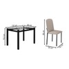 Mesa de Jantar 4 Lugares Tokio Classic com Vidro Preto/Bege - Art Panta