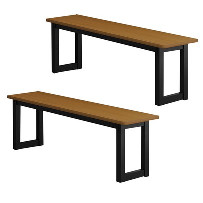 Banco para Cozinha Kit 2 Bancos 160cm Imperatriz Preto/Nature - Art Panta