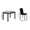 Mesa de Jantar 4 Lugares Tokio Classic com Vidro Preto - Art Panta