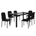 Mesa de Jantar 6 Lugares Tokio Classic com Vidro Preto - Art Panta