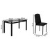 Mesa de Jantar 6 Lugares Tokio Classic com Vidro Preto - Art Panta