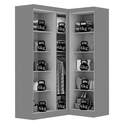 Guarda-Roupa Solteiro Modulado Paris 5 Portas com Espelho Branco - Maxel