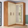 Guarda-Roupa Solteiro Modulado Paris 5 Portas com Espelho Cinamomo/Off White - Maxel