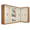 Guarda-Roupa Casal Modulado Paris 11 Portas 4 Gavetas com Espelho Cinamomo/Off White - Maxel