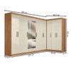Guarda-Roupa Casal Modulado Paris 11 Portas 4 Gavetas com Espelho Cinamomo/Off White - Maxel