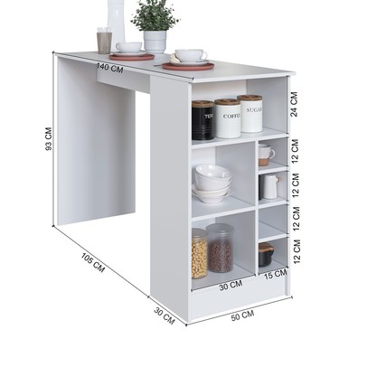 Bancada de Cozinha Dinamarca 1 Porta 140 Cm 6123.36 Branco - Indekes