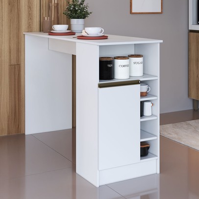 Bancada de Cozinha Dinamarca 1 Porta 140 Cm 6123.36 Branco - Indekes