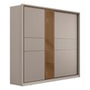 Guarda-Roupa Casal Authentic 2 Portas 6 Gavetas 100% Mdf com Vidro Flex Nogueira/Nude - Demóbile
