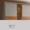 Guarda-Roupa Casal Authentic 2 Portas 6 Gavetas 100% Mdf com Vidro Flex Nogueira/Nude - Demóbile