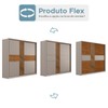 Guarda-Roupa Casal Authentic 2 Portas 6 Gavetas 100% Mdf com Vidro Flex Nogueira/Nude - Demóbile