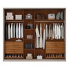 Guarda-Roupa Casal Authentic 2 Portas 6 Gavetas 100% Mdf com Vidro Flex Nogueira/Nude - Demóbile