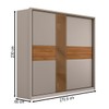 Guarda-Roupa Casal Authentic 2 Portas 6 Gavetas 100% Mdf com Vidro Flex Nogueira/Nude - Demóbile