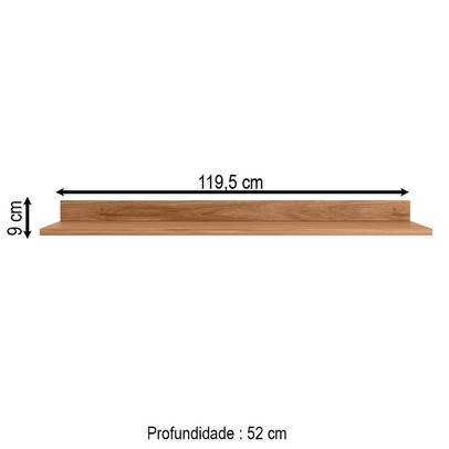 Tampo para Balcão 119,5 Cm Proença 100% Mdf Nogueira - Démobile